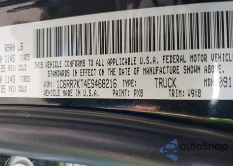 2014 Ram 1500 Express из США, поврежденный, VIN 1C6RR7KT4ES468216